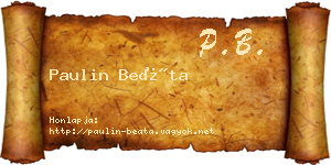Paulin Beáta névjegykártya